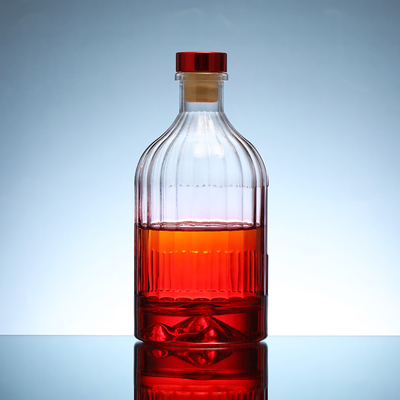 Super Flint Glas Basis Materiaal Whisky Fles 350 ml 500 ml 700 ml 750 ml met Cork Top Cap