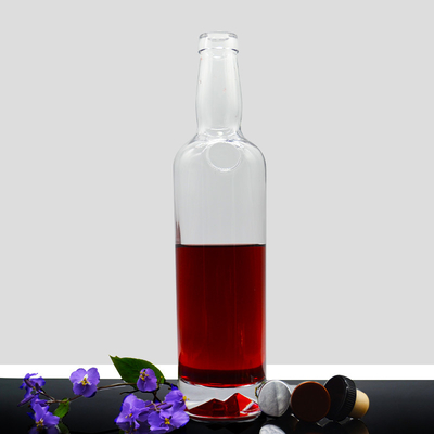 High Flint Glass Material Luxe Leeg Whisky Glasflessen met Cork en Decal Logo
