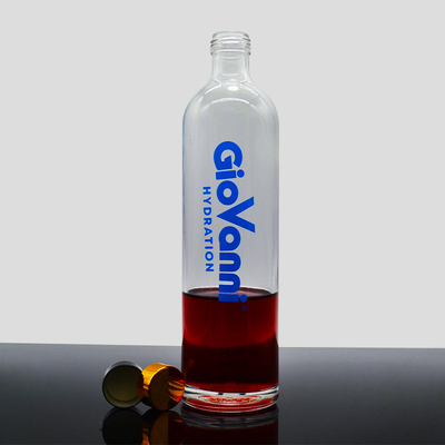 High Flint Glass Material Luxe Leeg Whisky Glasflessen met Cork en Decal Logo