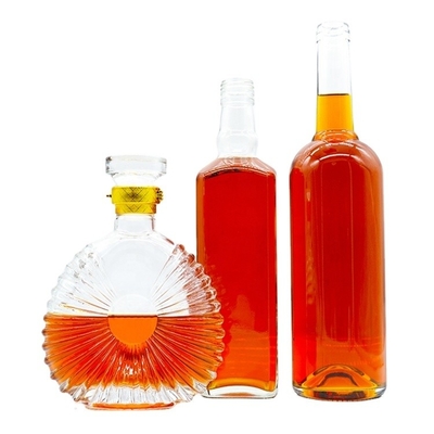 375 ml 500 ml 750 ml 1000 ml Glas Cork Top Schroef GPI Top Cap Ronde Whiskey Vodka Brandy Spirits Flessen