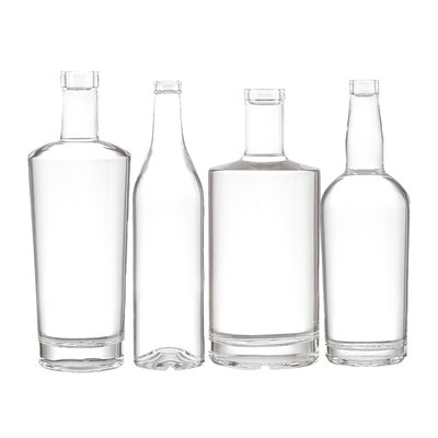 Gepersonaliseerde vorm 750 ml vodka drank glazen fles met schroefkap en kurk afdichting type