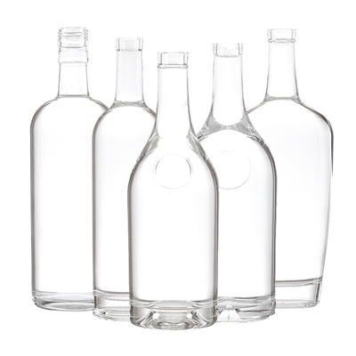 Gepersonaliseerde vorm 750 ml vodka drank glazen fles met schroefkap en kurk afdichting type