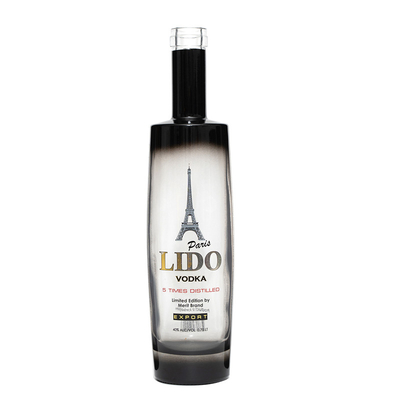 Duidelijke ronde 700 ml 750 ml drank rum wodka glazen fles met Super Flint kraag materiaal