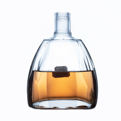 High Flint Glass Material 700ml 750ml Rum Vodka Whiskey Tequila Glasfles met kurk