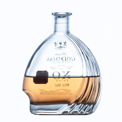 High Flint Glass Material 700ml 750ml Rum Vodka Whiskey Tequila Glasfles met kurk
