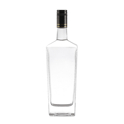 Super Flint Glasmateriaal Donkere vierkant drankflessen voor OEM/ODM 200ml 500ml 750ml 1L