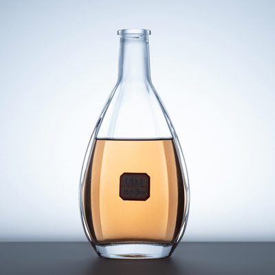 High Flint Glass Material 700ml 750ml Rum Vodka Whiskey Tequila Glasfles met kurk