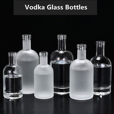 750 ml vodkafles met bevroren textuur en kristalwit glasmateriaal