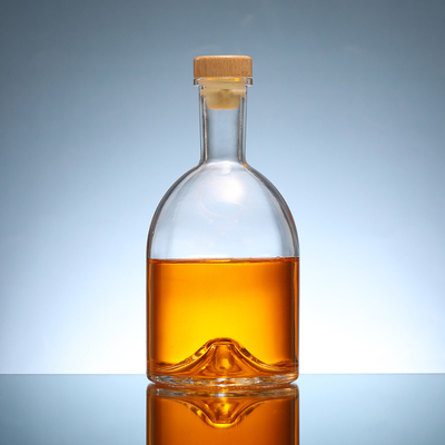 Ronde lege flint glas tequila gin whisky vodka fles met kristalwit materiaal