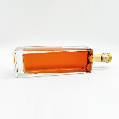 Vierkante 750 ml glazen fles voor aangepaste gin rum whisky wodka gedistilleerde dranken