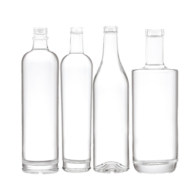 750 ml rechthoekige brandyfles met lange nek en super flint glas