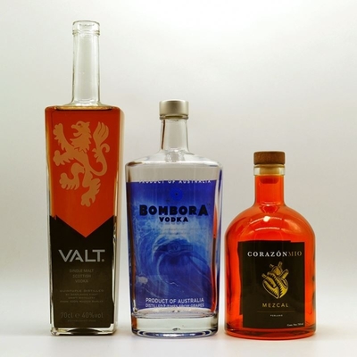 375 ml 500 ml 700 ml 750 ml 1000 ml transparante lege glazen flessen voor gedistilleerde dranken