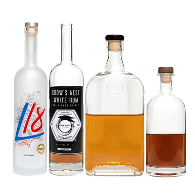 Aanvaardbaar Op maat gemaakte 500 ml 750 ml lege glasflessen voor mineraalwater