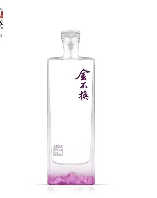 Custom Design 500ml 750ml Vierkant glas Vodka fles met dop