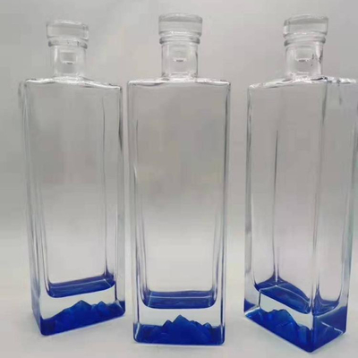 Custom Design 500ml 750ml Vierkant glas Vodka fles met dop