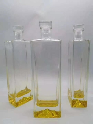 Custom Design 500ml 750ml Vierkant glas Vodka fles met dop