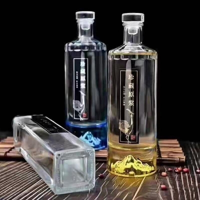 Custom Design 750ml Vierkant Glas Wijnfles voor Wijnverzegeling Type CORK / Schroeftop
