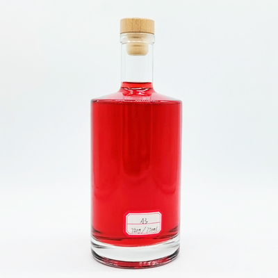 750 ml Absolute glasfles met deksel Custom Fancy Round Transparent Glass Vodka Fles