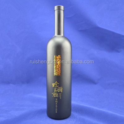 Private laber 750 ml zwarte glas wijnflessen voor wijn/olie/whisky in kartonnen verpakkingen