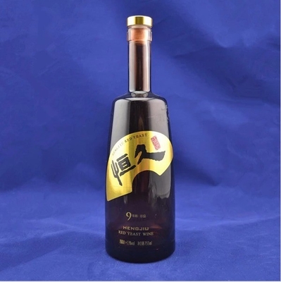 Private laber 750 ml zwarte glas wijnflessen voor wijn/olie/whisky in kartonnen verpakkingen