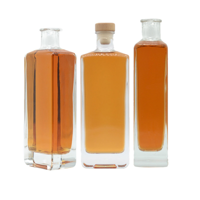 1000 ml vierkant geverfde lege tequila rum glasfles met Super Flint materiaal