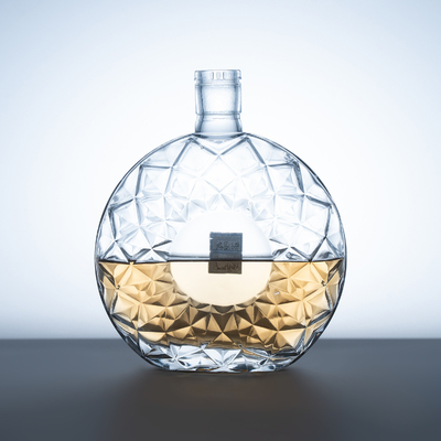 Super flint materiaal hoog transparante XO-glasfles met houten dop en kurkdicht