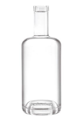 Afdrukken van klantlogo 750 ml heldere glasflessen voor drank alcohol whisky gin vodka