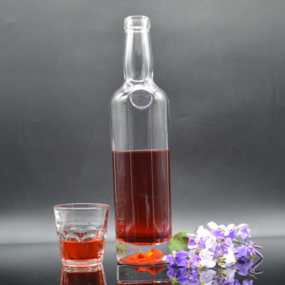 1L 750ml heldere glazen fles voor wodka gin whisky tequila aangepaste vorm