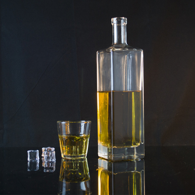 500 ml 750 ml 1000 ml heldere gin rum whisky glazen drankfles met kurkverzegeling
