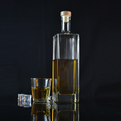 500 ml 750 ml 1000 ml heldere gin rum whisky glazen drankfles met kurkverzegeling