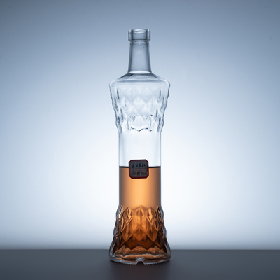 1 liter Whisky Glas Vodka Fles Leeg Spirit Fles 375ml 500ml 750ml met Cork Deksel
