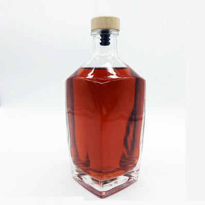 Industriële dranken High End Vierkante gesneden drank tequila Boston Glasfles met deksel