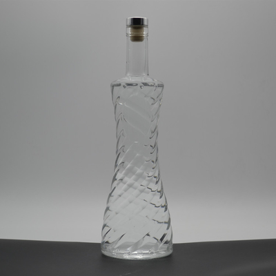 Persoonlijke ronde schouder schermdruk Frosted wit glasfles voor 750 ml alcoholische wodka
