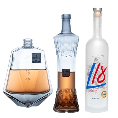 Super Flint Glas Basis materiaal Fles op maat Leeg Whisky Wijn Glas Fles 500/750ml