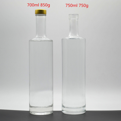 Super Flint Glass Collar Ronde 700 ml Cork Top Clear Gin Fles voor Vodka liefhebbers