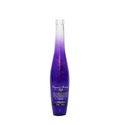 Duidelijk 375 ml 500 ml 700 ml 750 ml Custom Frosted Printing Spray Brandy Whisky Liquor Vodka Fles met dop