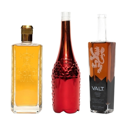 Whiskey Vodka Liquor 750 ml lege vierkant glasfles met Super Flint glasmateriaal