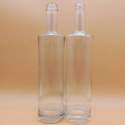 Super Flint Glass Collar Ronde 700 ml Cork Top Clear Gin Fles voor Vodka liefhebbers