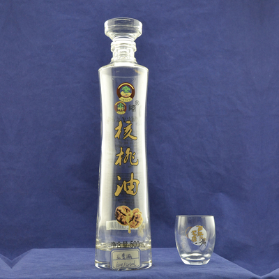 500 ml 700 ml 750 ml op maat gemaakt lichaam materiaal wit glas kraag olijfolie brandy flessen