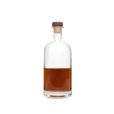 Custom 750ml embossed logo wijn glasfles in heldere kleur voor merk whisky
