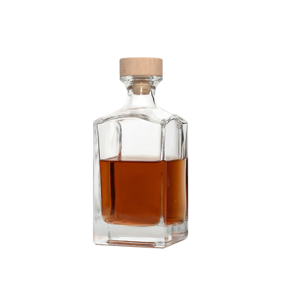 Custom 750ml embossed logo wijn glasfles in heldere kleur voor merk whisky