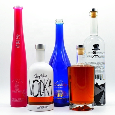 750 ml Vodka glasfles met Decal oppervlakte handhaving en Crystal Color Spray Printing