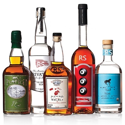 750 ml Vodka glasfles met Decal oppervlakte handhaving en Crystal Color Spray Printing
