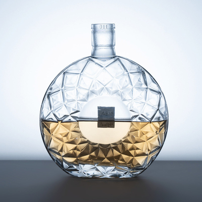 Custom 750 ml Liquor Spirit Brandy Glasfles Fancy Transparante 700 ml lege alcohol