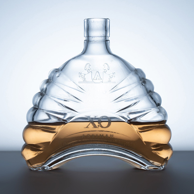 Custom 750 ml Liquor Spirit Brandy Glasfles Fancy Transparante 700 ml lege alcohol