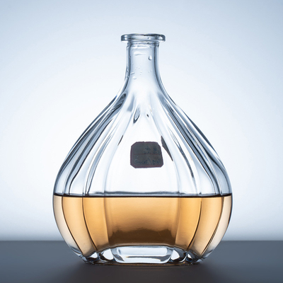 Custom 750 ml Liquor Spirit Brandy Glasfles Fancy Transparante 700 ml lege alcohol