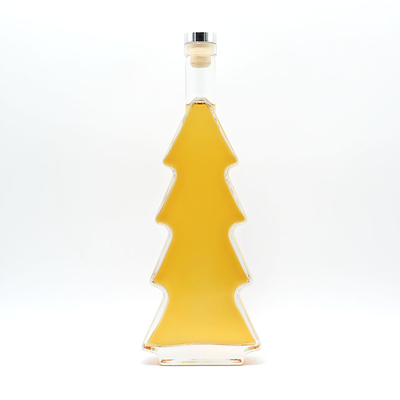 Super Flint Glass Custom Kerstboom Vorm Alcoholische drank Fles 500ml 700ml 750ml