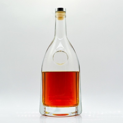 Hoog flint glasmateriaal 500 ml helder lege witte wodka glazen fles met kurk 750 ml
