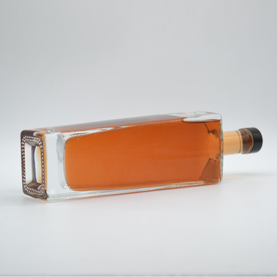 Hoog flint glasmateriaal 500 ml helder lege witte wodka glazen fles met kurk 750 ml