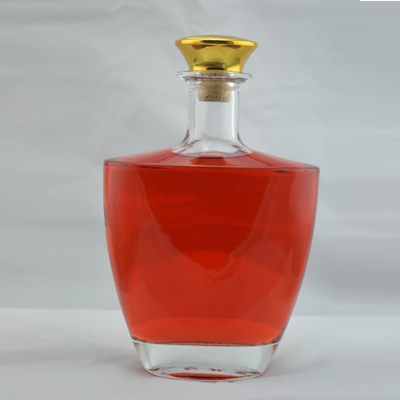 750 ml aangepaste flessen super flint glas materiaal brandy glas fles met kurk